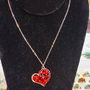 Beautiful Heart Rhinestone Necklace